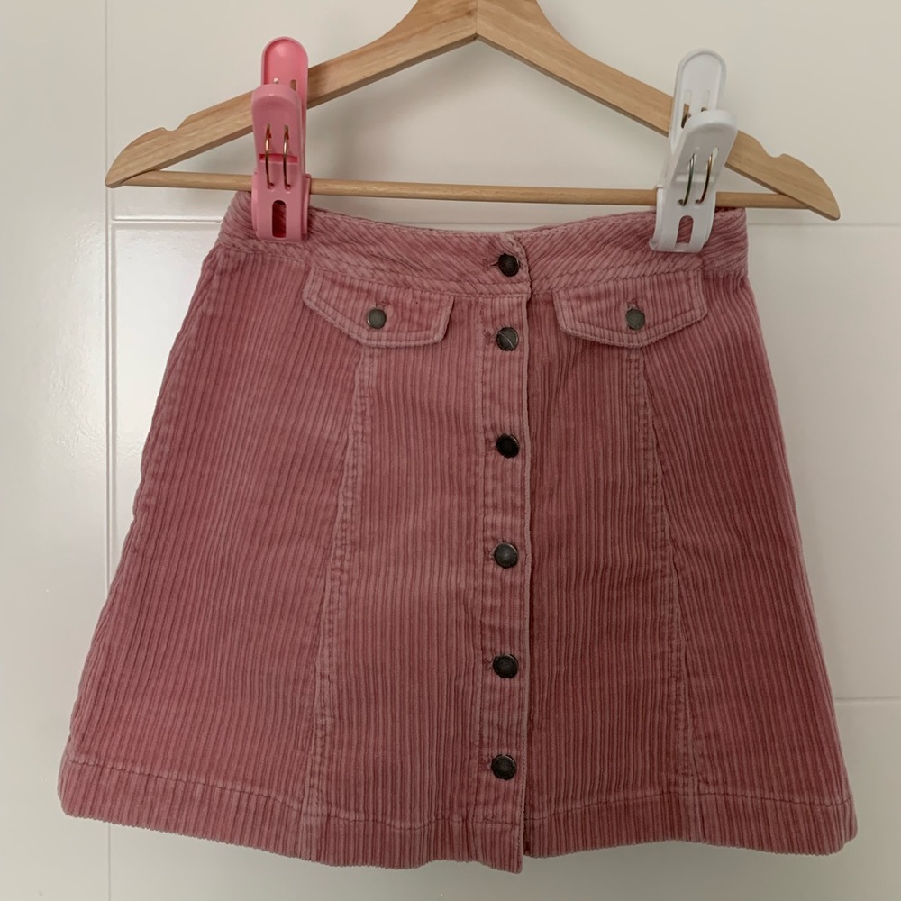 h&m Pink corduroy skirt US4